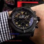 Perfect Replica Breitling Avenger Hurricane 45/50mm Chronograph Watch - Black Steel Case Yellow Markers Nylon Strap
